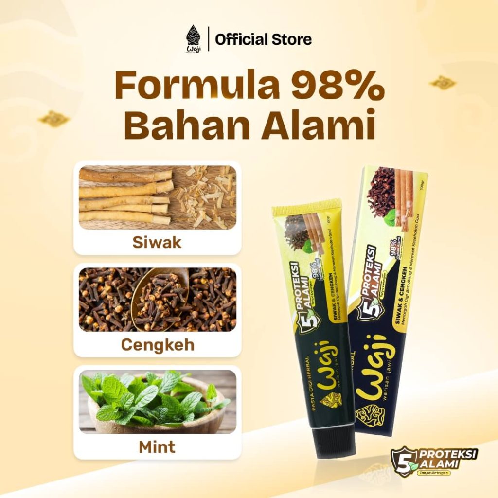 komposisi Manfaat pasta gigi herbal waji