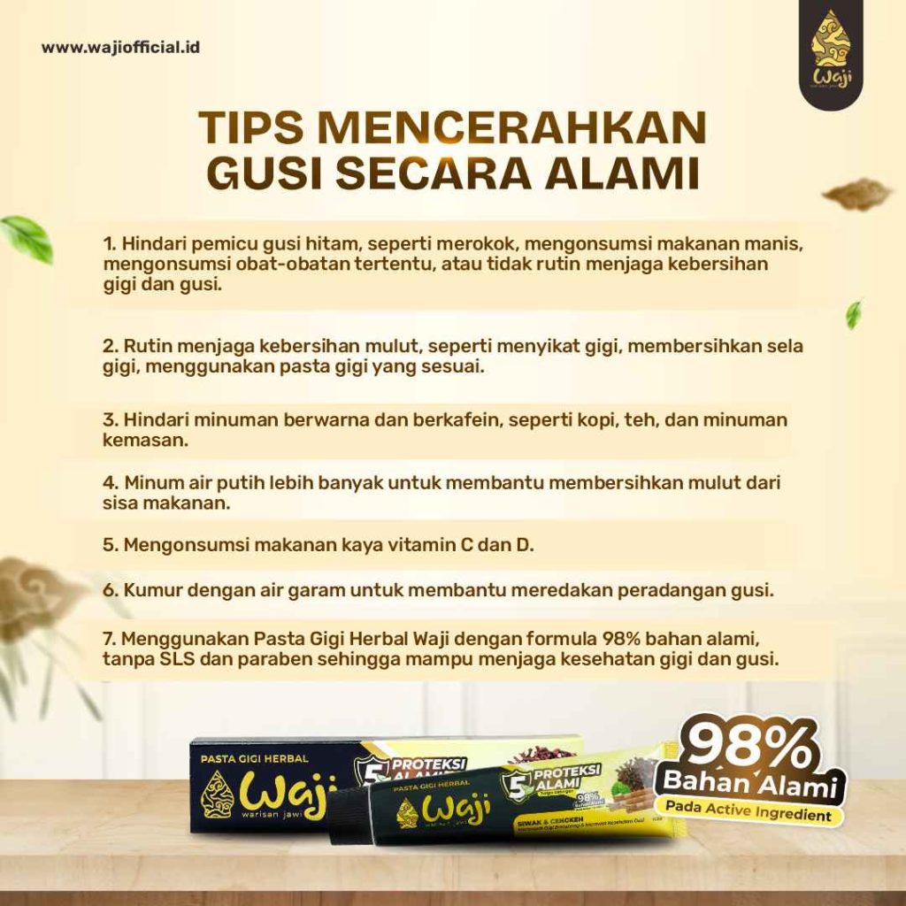 Infografis Tips Mencerahkan Gusi Secara Alami