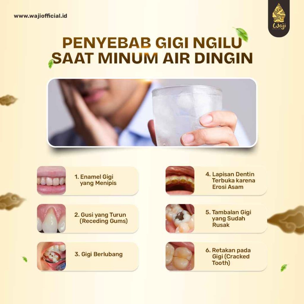 Infografis Penyebab Gigi Ngilu Saat Minum Air Dingin 